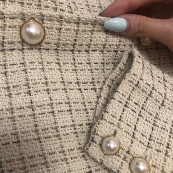 Tweed Plaid Oversized Shirt Jacket Shacket Medium - Picture 5 of 5